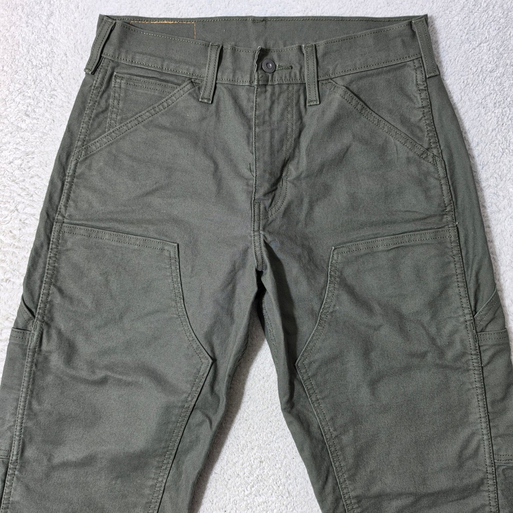 NEW Levi's Workwear 565 Pants Mens 30/30 Olive Green Stretch Utility Double Knee